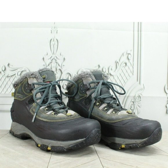 Merrell Winterlude 6 Gray Leather WP Insulated Polartec Winter Boots Size 7.5 - Picture 3 of 9